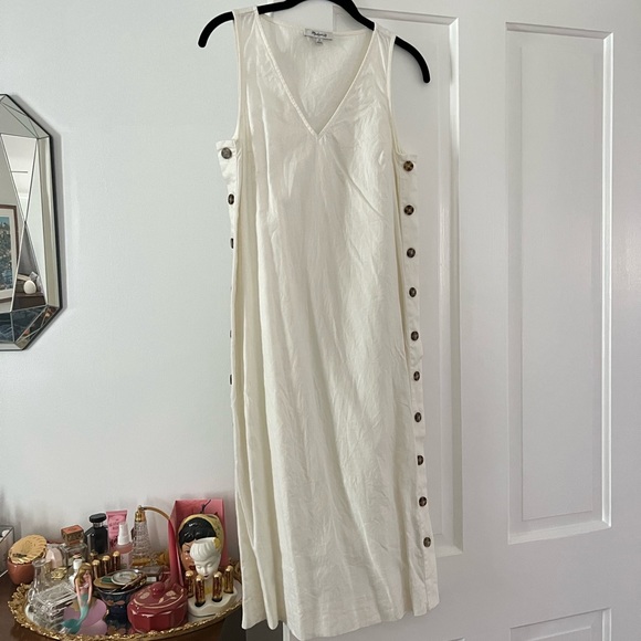 Madewell Dresses & Skirts - Madewell Linen-Cotton Side-Button Midi Dress